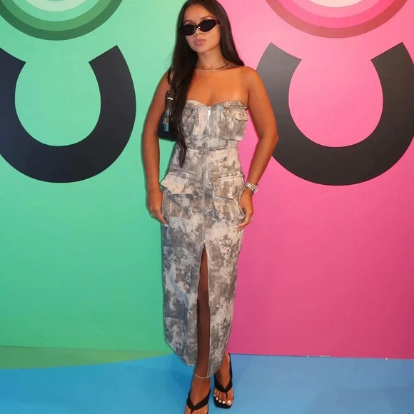 NWT ZARA “ the fitted Cargo dress in print Size Small - Picture 6 of 11